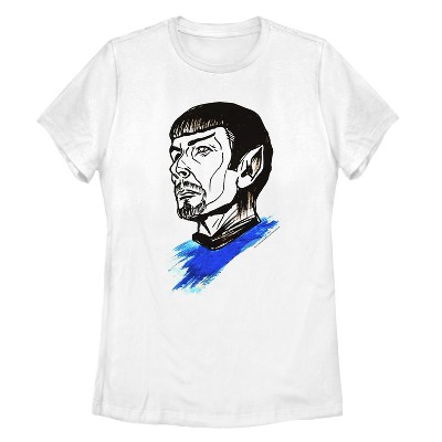 Women's Star Trek Commander Spock Paint Streak Portrait T-Shirt