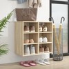 CLIHOME 6-Pair Wall Mounted Shoe Cabinet, Wooden EntrywayShoe Storage Organizer - 3 of 4
