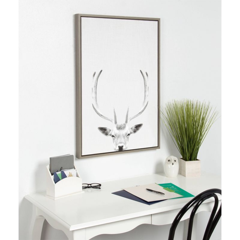 23&#34; x 33&#34; Sylvie Deer Portrait Framed Canvas by Simon Te Tai Gray - Kate and Laurel, 6 of 8