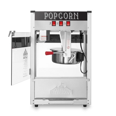 Olde Midway Black Commercial Popcorn Machine with 8-Ounce Kettle