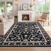 Modern Floral Printed Area Rugs Soft Thin Low Pile Washable Carpet Indoor Non Slip Carpet for Living Room Bedroom Office Home Decor - 4 of 4