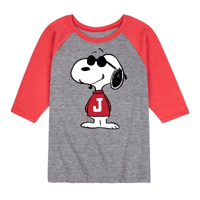 Boys' - Peanuts - Joe Cool Pose Raglan Graphic T-Shirt