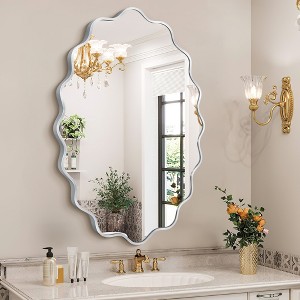 Beautyolove Oval Aluminum Alloy Framed Scalloped Wavy Wall Mirror - 1 of 4