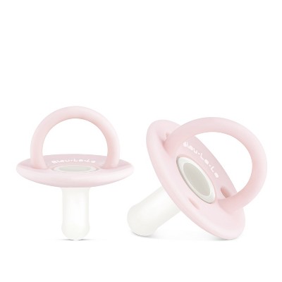 Image of Lulababe Pacifer - Set of Soft Two Tone Pacifier for Newborns Infants and Babies (0-12 Months) - Ballet Slippers + Sugar Swizzle, Stage 1: 0-12m
