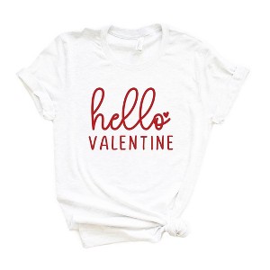 Simply Sage Market Women's Hello Valentine Cursive Short Sleeve Graphic Tee - 1 of 3