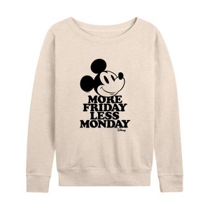 Women's - Disney - Mickey & Friends Lightweight French Terry Wide Neck Long Sleeve Shirt - 1 of 4