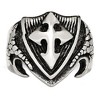 Black Bow Jewelry Men's 20mm Stainless Steel Antiqued Shield Cross Tapered Ring - 4 of 4