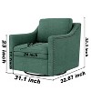 GDFStudio Vivian Modern 360° Swivel Upholstered Chair with 1 Pillow, Blackish Green - 3 of 4