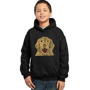 LA Pop Art Boy's Word Art Hooded Sweatshirt - Dog - 1 of 4