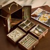 Luxury Walnut Jewelry Cabinet with Mirror Doors, Clover Lock, Organizer Box for Rings Earrings Necklaces - 3 of 4