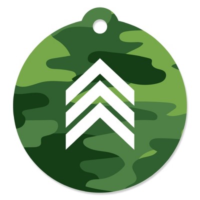 Big Dot of Happiness Camo Hero - Army Military Camouflage Party Favor Gift Tags (Set of 20)