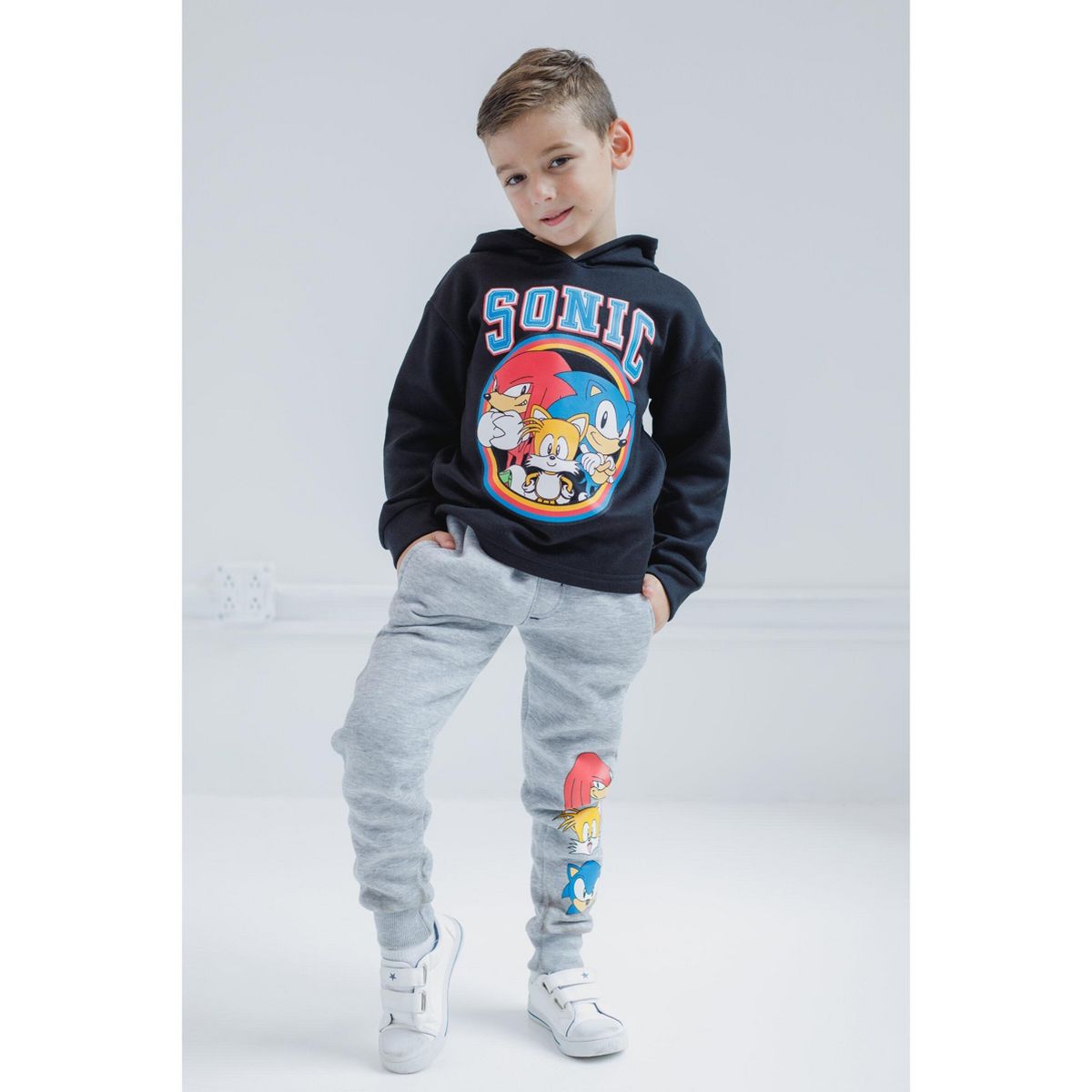 Sonic the Hedgehog Fleece Pullover Hoodie Pants Outfit Set Little Kid to Big Kid - thumbnail 4