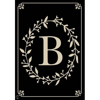 Classic Black and Beige Monogram House Flag