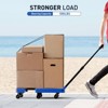 YIGII SPACEKEEPER Folding Hand Truck, 500 LB Capacity Luggage Cart, Portable Folding Dolly with 6 Wheels and 2 Elastic Ropes for Luggage,  Blue - 4 of 4
