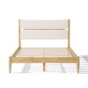Upholstered Bed With Solid Wood Frame & Fleece Headboard Tapered Legs and Built in Storage for Bedroom-The Pop Home - 4 of 4