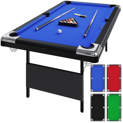 7 Ft Billiards Table,Portable Foldable Pool Table,Pool Tables for Full Size,Includes Full Set of Billiard Balls,Cues,Chalk&Brush for Family Game RooM