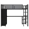 TIRAMISUBEST Twin XL/Full Size Loft Bed with Built-in Open Wardrobe, Metal Storage Bed Frame with Desk and Shelves - 4 of 4