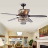 Warehouse Of Tiffany Tierna 5-Blade 52" Rustic Bronze Lighted Fan Two-Color Blades Reversible with Remote Control - 2 of 3