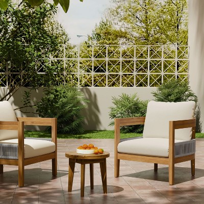 Christopher Knight Home Theron 2 Piece Outdoor Rustic Slat Design Acacia Wood Seating Set