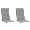 vidaXL Highback Chair Cushion Set of 2 Grey 100% Polyester - 3 of 4