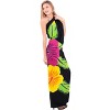 LA LEELA Women's Summer Beach Wrap Bikini Wraps Sarong Coverup Skirt Bathing suit Swimsuit Swimwear Cover Up for Women One Size Black, Floral - 2 of 4