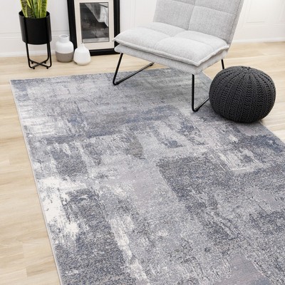 Rug Branch Contemporary Distressed Grey Indoor Area Rug
