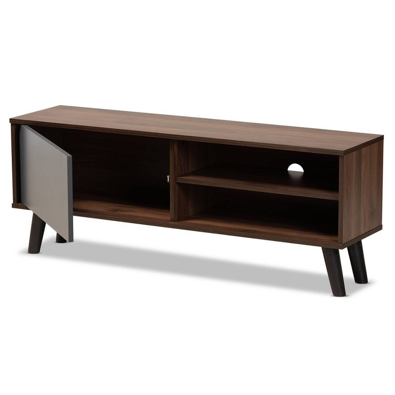 Mallory Two-Tone Wood TV Stand for TVs up to 50&#34; Gray/Walnut - Baxton Studio, 3 of 10