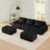 114" Modern U-Shaped Modular Sectional Sofa for Living Room, Flannelette Fabric 3-Seater Couch with Deep Seat, Boneless Design, No Assembly - 3 of 4