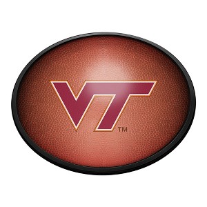 College Football Pigskin Design Oval Slimline Lighted Wall Sign - 1 of 4