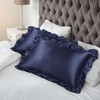 PiccoCasa Satin Retro Luxury Silky with Ruffle Envelope Closure Pillowcases 2 Pcs - 3 of 4