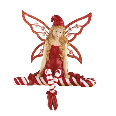 Collections Etc Candy Cane Christmas Angel Fairy Figurine 7.75 X 4.5 X 8.25