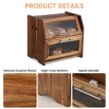 2 Layer Bread Box, Large Bread Bin with Clear Door Panels, Air Vents, Farmhouse Acacia Wood Bread Storage Container, Kitchen Countertop Bread Holder - 3 of 4