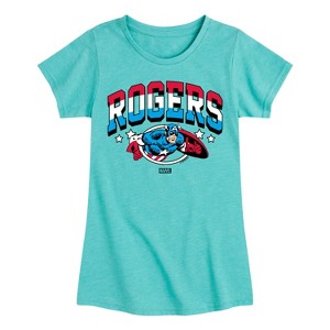 Girls' - Marvel - Captain America Rogers Fitted Short Sleeve Graphic T-Shirt - 1 of 4