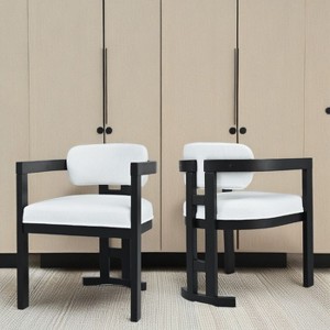 CAVINAS Set of 2 Dining Chairs with Rubberwood Frame, 30.5" H Velvet Upholstered Dining Room Chair - 1 of 4