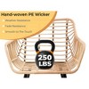 5-Piece Outdoor Wicker Bistro Chairs Set with 2 Armchair, 2 Ottoman, and Glass Coffee Table - 3 of 4