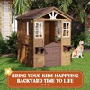 Cedar Wooden Kids Playhouse with Play Kitchen - Outdoor Kids Playhouse Cottage for Backyard, Solid Fir Wood, Country Style Design, Easy Assembly - 3 of 4
