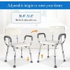 Shower Chair Seat with Padded Armrests for Bathtub Slip Resistant Shower Seat Adjustable Height Shower Chair 350 lb Capacity - 2 of 4
