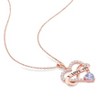 EVERLY JEWELRY | Rose Plated Sterling Silver 2 1/2 CT TGW Light Purple and White Cubic Zirconia Infinity Heart Pendant with Chain, 18 inc - 4 of 4