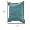 Set of Two 20" Turquoise Cotton And Jute Throw Pillows with Texture - 3 of 4