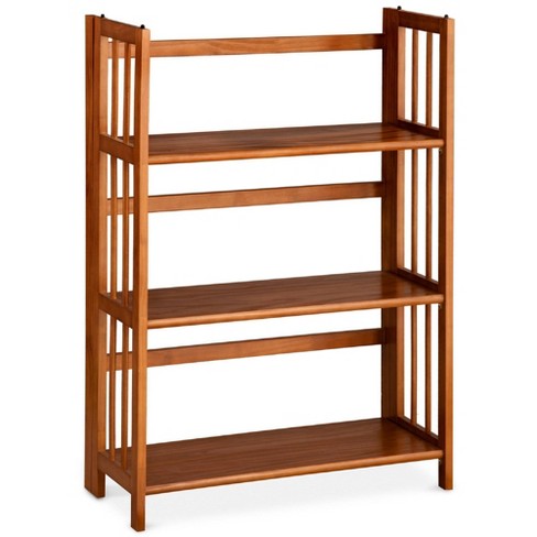 3 Shelf Folding Stackable Bookcase Chestnut Flora Home Target