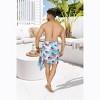 LA LEELA Men's Patriotic 4th of July USA Flag Swimwear Summer Sarong Swim Trunk Pareo Beach Wrap One Size US Flag Blue - 2 of 4