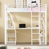 Whisen Stylish Design Full Size Metal Frame Loft Bed with Shelves and L-shaped Desk - 2 of 4