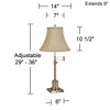 360 Lighting Traditional Swing Arm Desk Table Lamp Adjustable Height 36" Tall Antique Brass Imperial Taupe Bell Shade Living Room Bedroom - 3 of 4