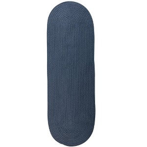 Colonial Mills Reversible Flat-Braid (Oval) Runner Braided Runner, Cobalt Blue 2'4"x9', Oval Shape - 1 of 3