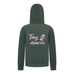 Everyday Kids Ballerina Tiny Dancer Girls Zip Up Hoodie – Pink Ballet Slippers Sweatshirt - 1 of 4