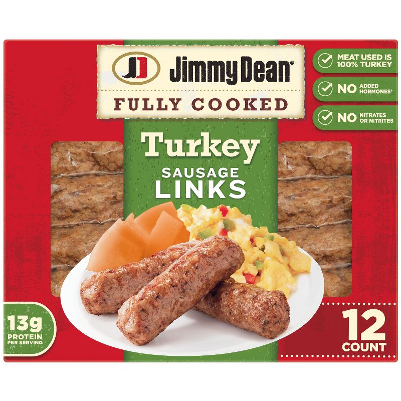 Jimmy Dean Fully Cooked Turkey Sausage Links - 9.6oz/12ct, 1 of 10