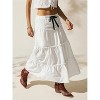 Women's Boho Maxi Skirt - Flowy Flared Ruffle Design for Summer & Going Out Outfits White Black - 4 of 4