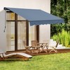 Aoodor 10' x 8' x 5' Retractable Window Awning Sunshade Shelter,Polyester Fabric,with Retractable Brackets and Two Wall Bases - 2 of 4