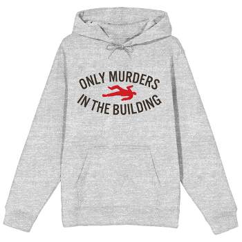 Only Murders In The Building Word Logo Long Sleeve Athletic Heather Hooded Sweatshirt