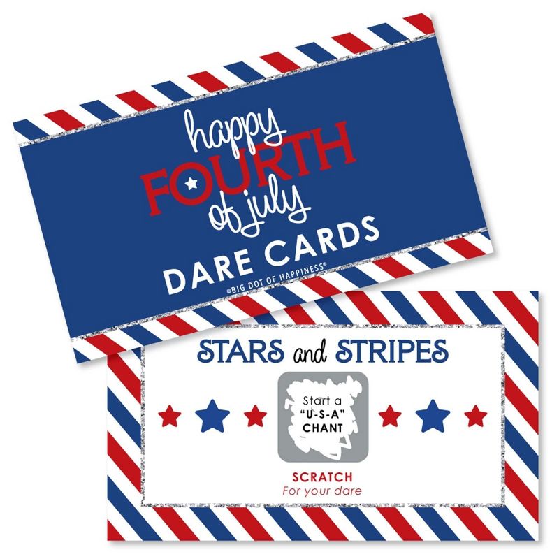 Big Dot of Happiness 4th of July - Independence Day Party Game Scratch Off Dare Cards - 22 Count, 1 of 7